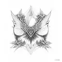 leona con la frace Dios te dió las alas pero a mí me saco el corazón ,brazo tattoo design idea