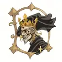 King baldwin IV and a cross with sand filler tattoo design idea