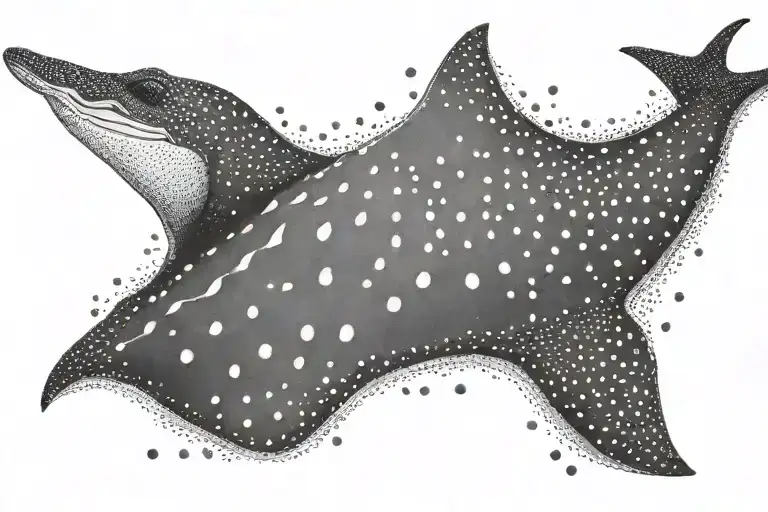 eagle ray gracefully swimming tattoo design idea