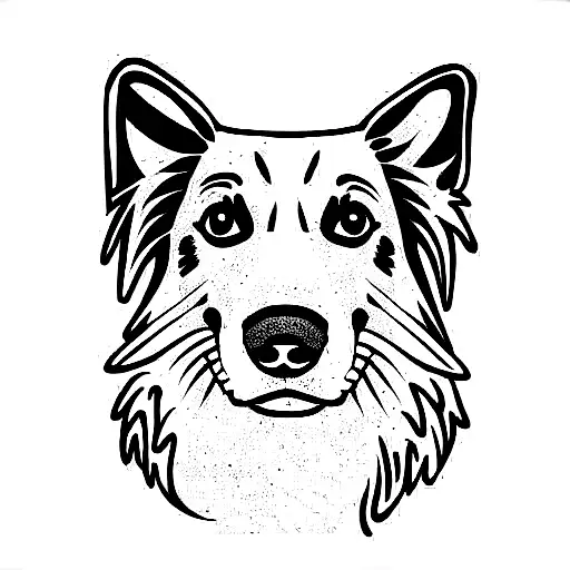 Dog border collie tattoo design idea