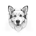 Dog border collie tattoo design idea
