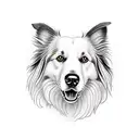 Dog border collie tattoo design idea