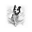 Dog border collie tattoo design idea