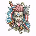 barber_pole tattoo design idea