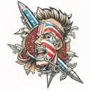 barber_pole tattoo design idea