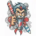 barber_pole tattoo design idea