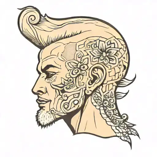 light blonde buzz cut tattoo design idea
