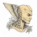 light blonde buzz cut tattoo design idea