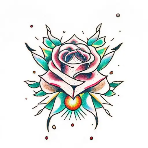 whole body gazelle with a rose tattoo design idea