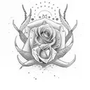 gazelle with a rose tattoo design idea