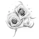 while body gazelle with a rose tattoo design idea