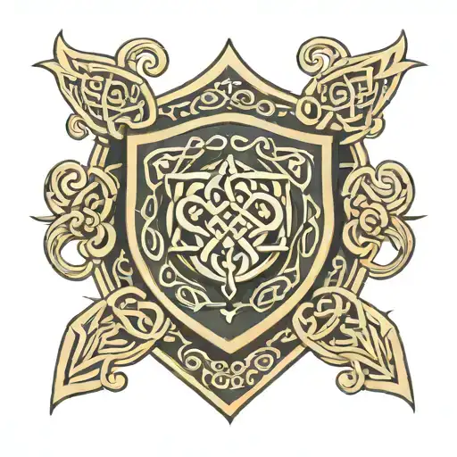 Celtic knot in a shield adorned with intricate tattoo design idea