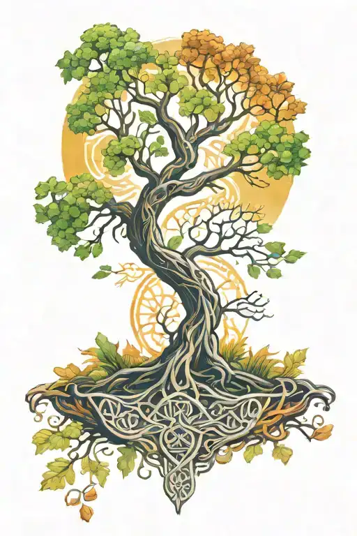 celtic tree of life tattoo design idea