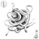 Snake 3d tattoo design idea