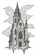 gothic church tattoo design idea