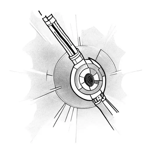 lightsaber with the force around tattoo design idea