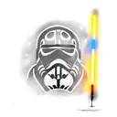 lightsaber and rebel logo tattoo design idea