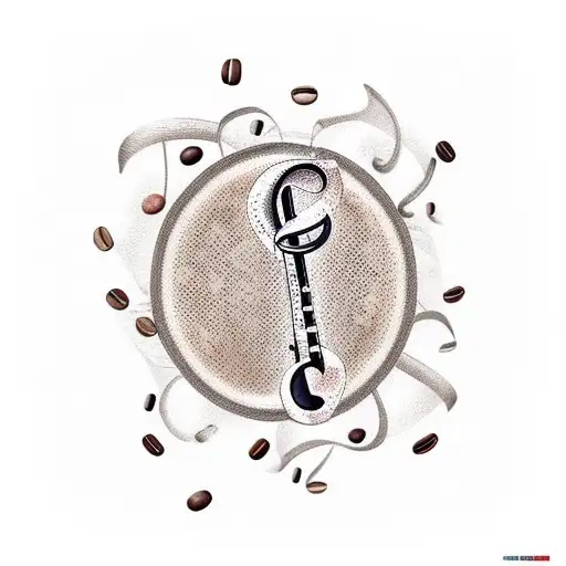 A tattoo of a musical note made out of coffee beans tattoo design idea