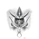 arm sleeve with Anubis, Osiris and the griffin tattoo design idea