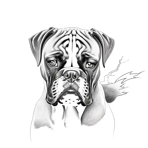 A boxer with lightning eyes  tattoo design idea