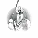 sikh warrior with spear tattoo design idea