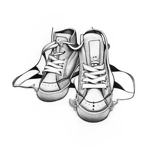 sneakers tattoo design idea
