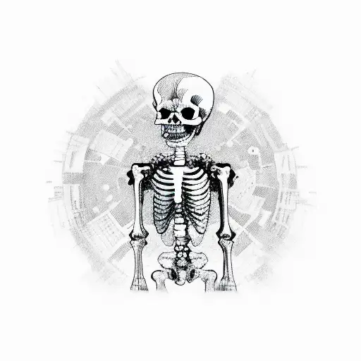 dancing skeletons tattoo design idea