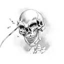 dancing skeletons tattoo design idea