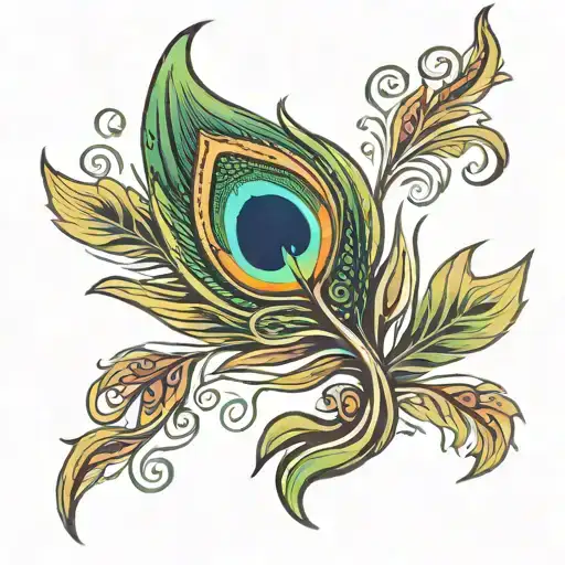 peacock feather  tattoo design idea