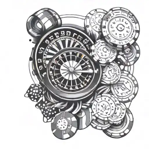 Incorporate a roulette wheel and poker chips in a dynamic forearm tattoo design tattoo design idea