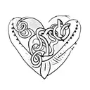 A minimalist tattoo of a heart intertwined with the client's initials 'LKS' tattoo design idea