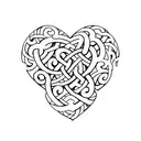 A minimalist tattoo of a heart intertwined with the client's initials 'LKS' tattoo design idea