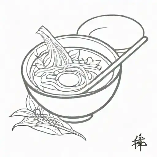 bowl of pho bo tattoo design idea