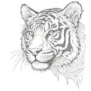 half tiger half human face tattoo design idea