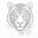 half tiger half human face tattoo design idea
