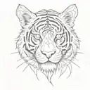 half tiger half human face tattoo design idea