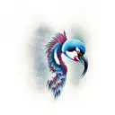 crane fire air tattoo design idea