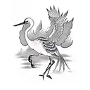 crane fire air tattoo design idea