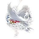 crane fire air tattoo design idea