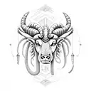 Aries and Taurus on a single design tattoo design idea
