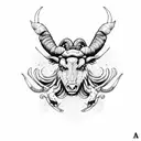 Aries and Taurus on a single design tattoo design idea