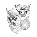Aries and Taurus on a single design tattoo design idea
