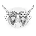 Aries and Taurus on a single design tattoo design idea