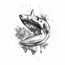Undead Shark tattoo design idea