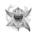 Undead Shark tattoo design idea
