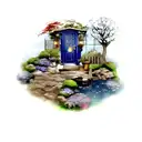 blue lock tattoo design idea