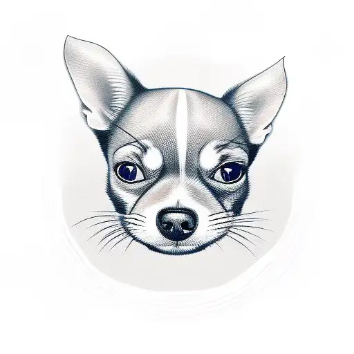 Chiweenie with cat tattoo design idea