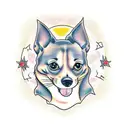 Chiweenie with cat tattoo design idea