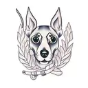 Chiweenie with cat tattoo design idea