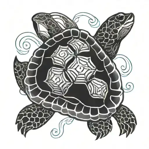 turtle and kidney bean  tattoo design idea